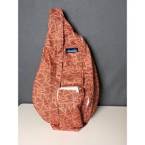 Kavu Rope Sling Crossbody Backpack Orange Tribal Geometric Hiking Rope Bag